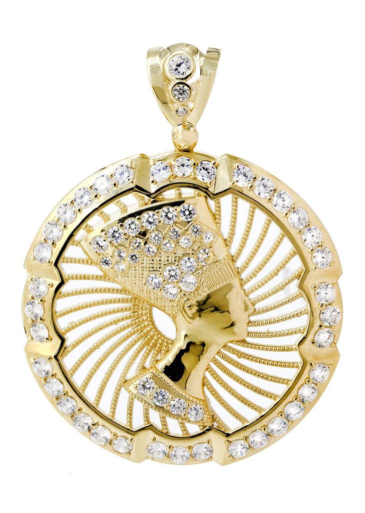 Big Pharoh & Cz 10K Yellow Gold Pendant. | 37.2 Grams MEN'S PENDANTS FROST NYC 