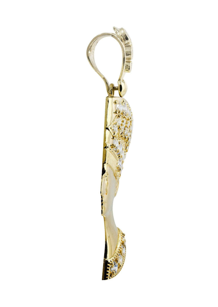 Big Pharoh & Cz 10K Yellow Gold Pendant. | 10.9 Grams MEN'S PENDANTS FROST NYC 