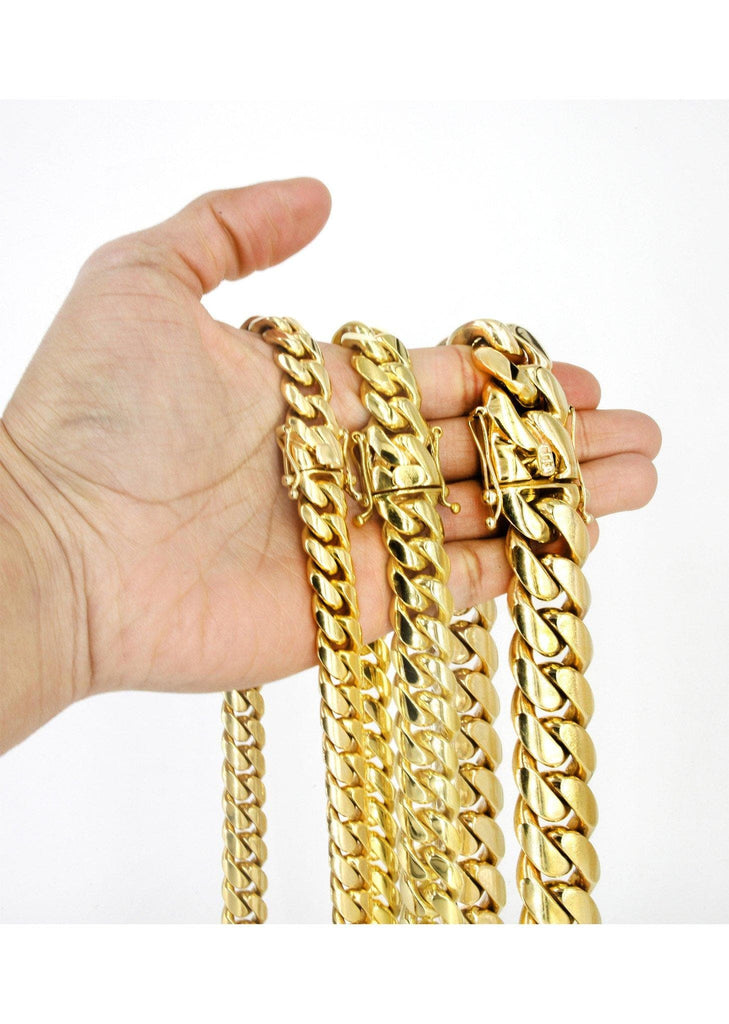 Heavy Solid Gold Miami Cuban Link Chain Customizable (10MM-20MM) MEN'S CHAINS FROST NYC 