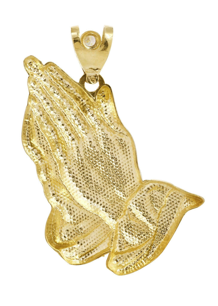 Big Praying Hands 10K Yellow Gold Pendant. | 27.7 Grams MEN'S PENDANTS FROST NYC 