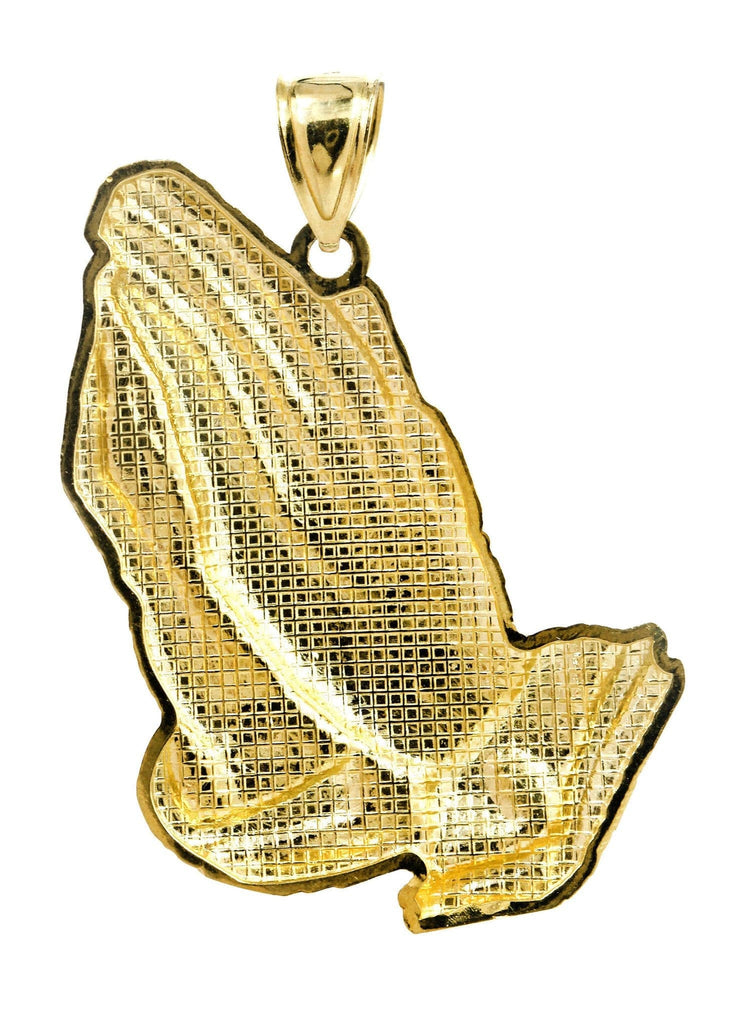 Medium Praying Hands 10K Yellow Gold Pendant. | 7.2 Grams MEN'S PENDANTS FROST NYC 