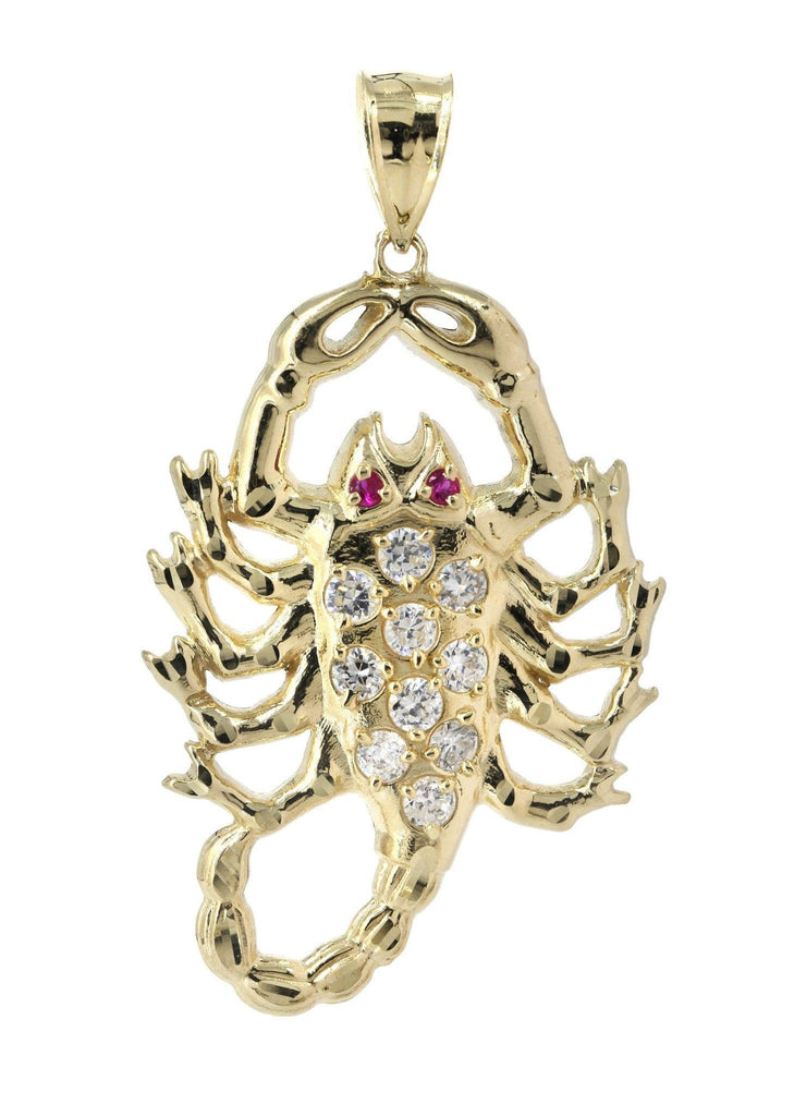 Big Scorpio & Cz 10K Yellow Gold Pendant. | 10.3 Grams MEN'S PENDANTS FROST NYC 