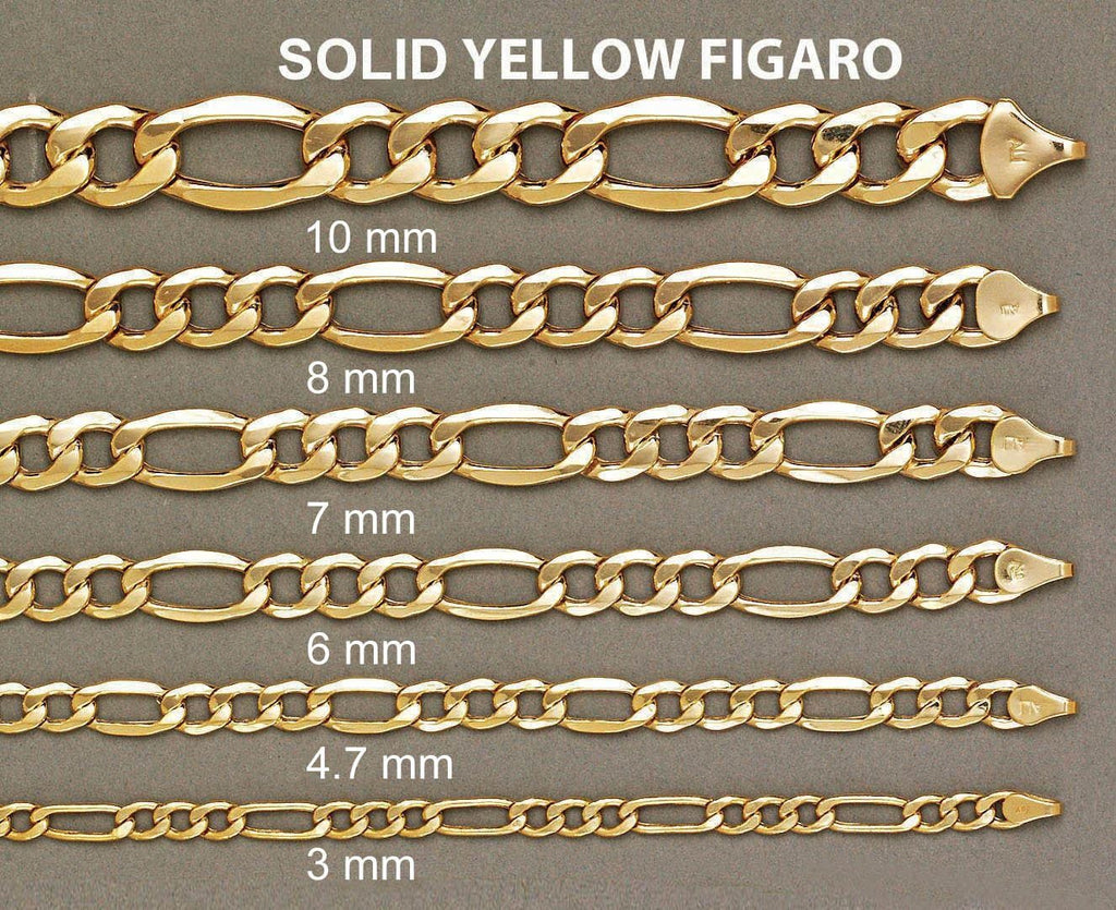 14K Gold Chain - Solid Figaro Chain MEN'S CHAINS FROST NYC 