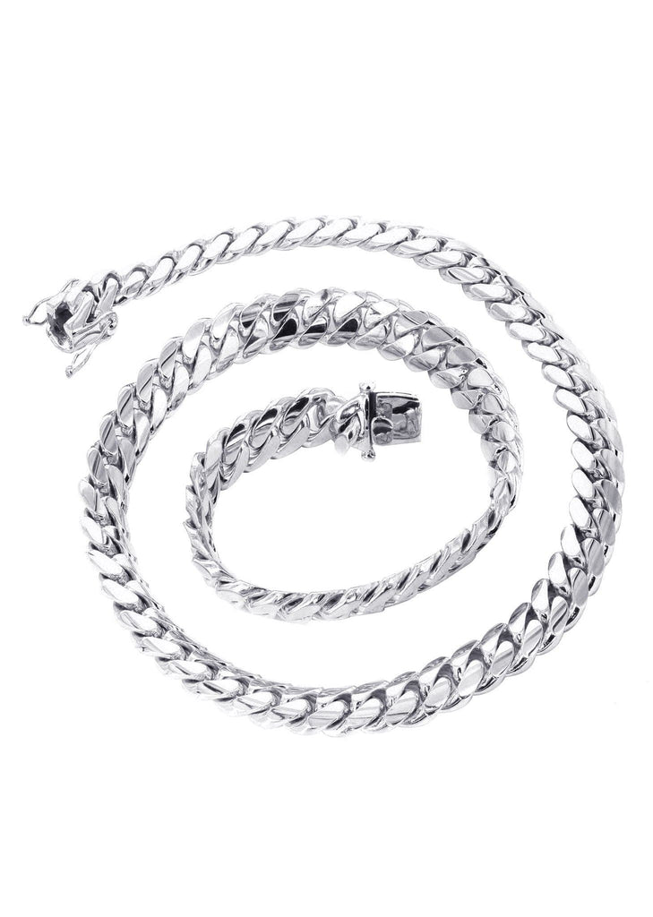 Mens White Gold Chain - Solid Miami Cuban Link 10K Gold MEN'S CHAINS MANUFACTURER 1 