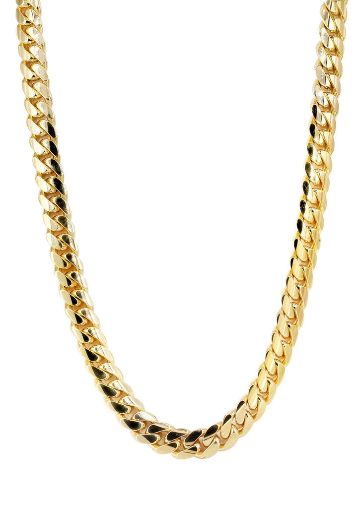 Mens Chain - Solid Miami Cuban Link 10K Gold MEN'S CHAINS FROST NYC 