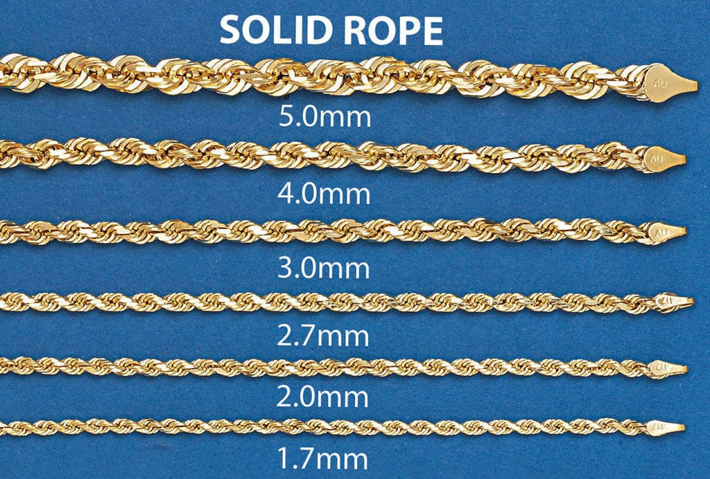 14K Gold Chain - Solid Rope Chain MEN'S CHAINS FROST NYC 