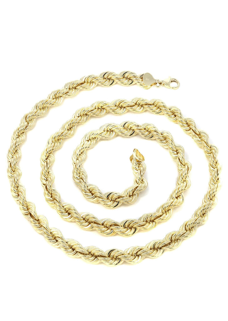 Gold Chain - Mens Solid Rope Chain 10K Gold MEN'S CHAINS FROST NYC 