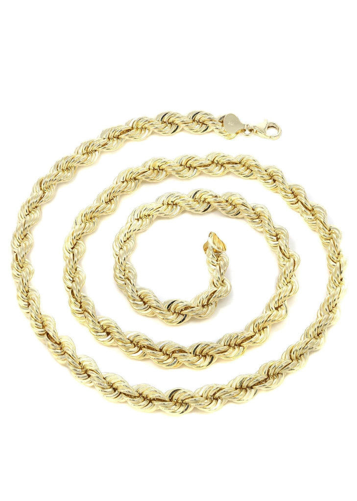 Gold Chain - Mens Solid Rope Chain 10K Gold MEN'S CHAINS FROST NYC 