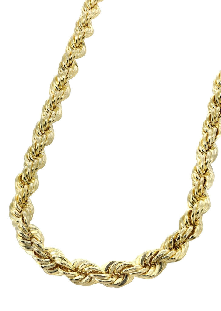 Gold Chain - Mens Solid Rope Chain 10K Gold MEN'S CHAINS FROST NYC 