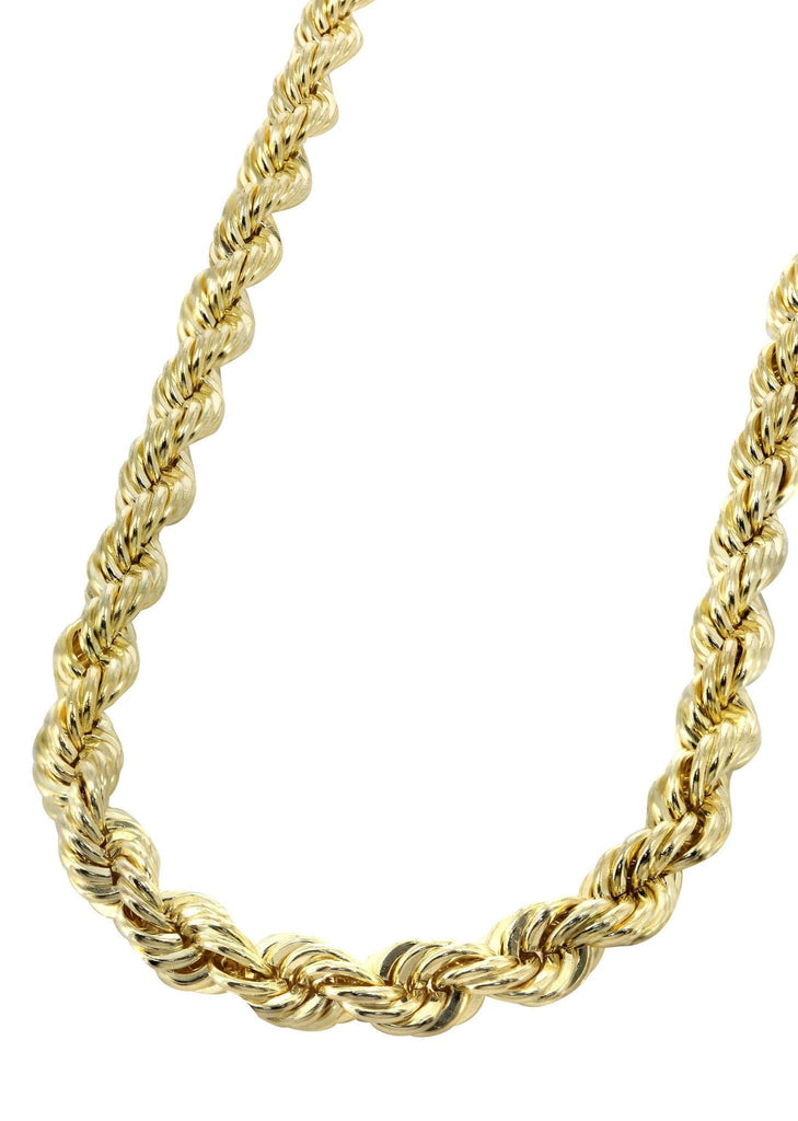 Gold Chain - Mens Solid Rope Chain 10K Gold MEN'S CHAINS FROST NYC 