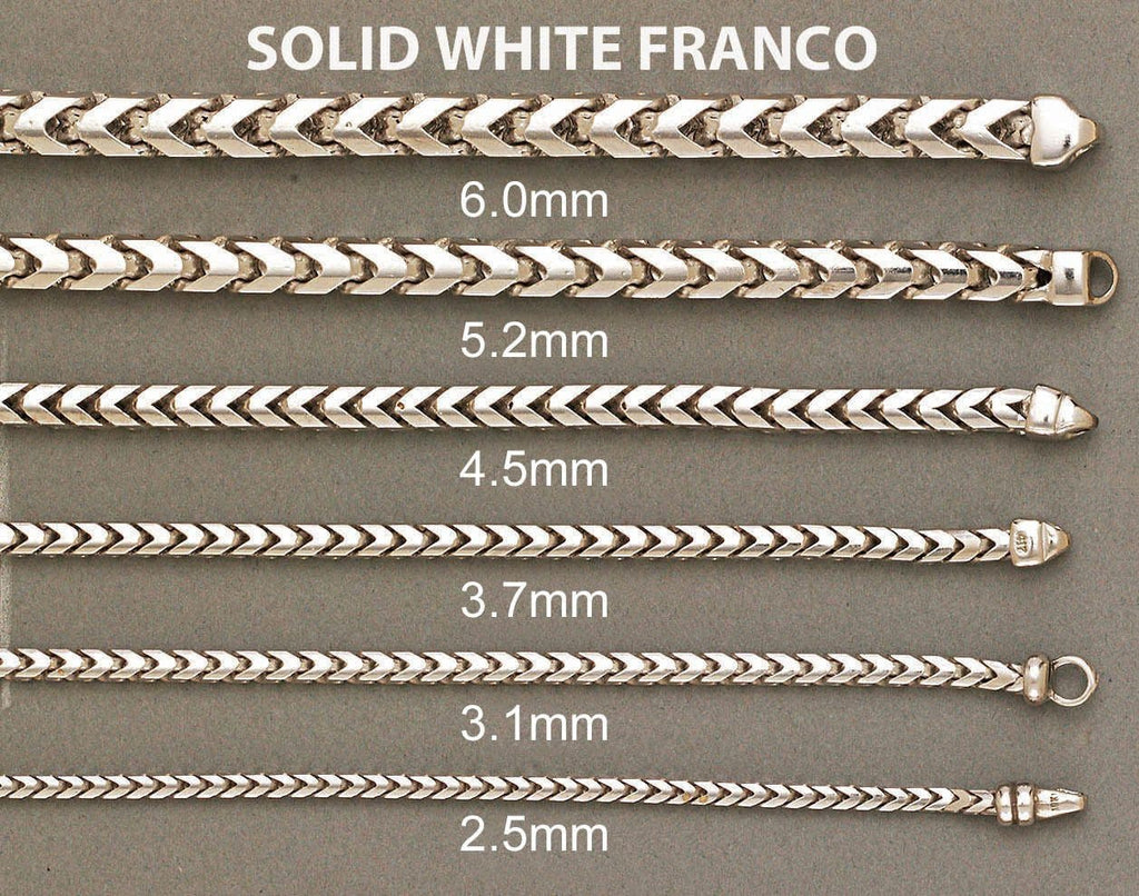 14K White Gold Chain - Solid Franco Chain MEN'S CHAINS FROST NYC 