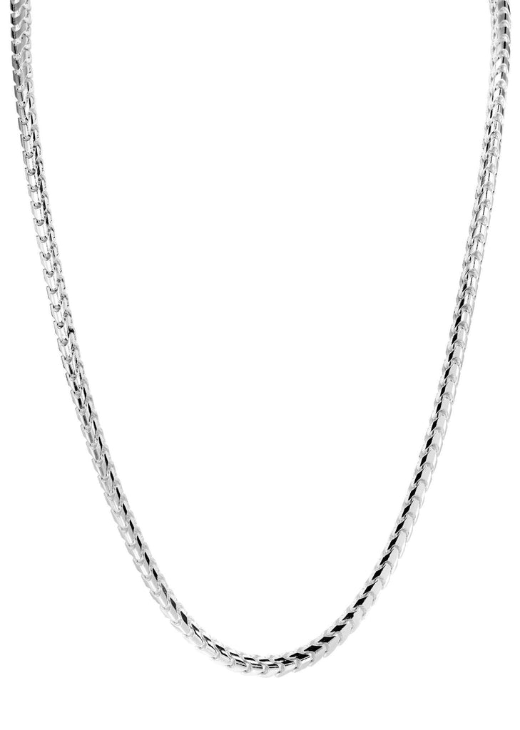 14K White Gold Chain - Solid Franco Chain MEN'S CHAINS FROST NYC 