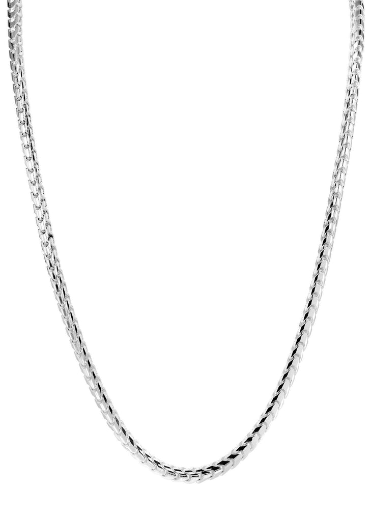 14K White Gold Chain - Solid Franco Chain MEN'S CHAINS FROST NYC 