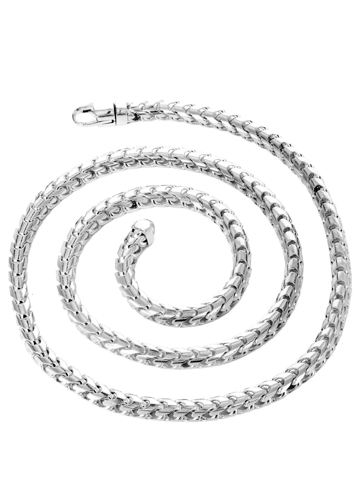 White Gold Chain - Mens Solid Franco Chain 10K White Gold MEN'S CHAINS FROST NYC 
