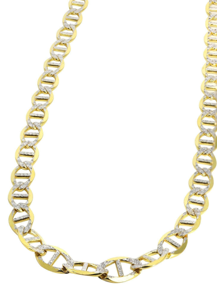 Gold Chain - Mens Diamond Cut Mariner Chain 10K Gold MEN'S CHAINS FROST NYC 