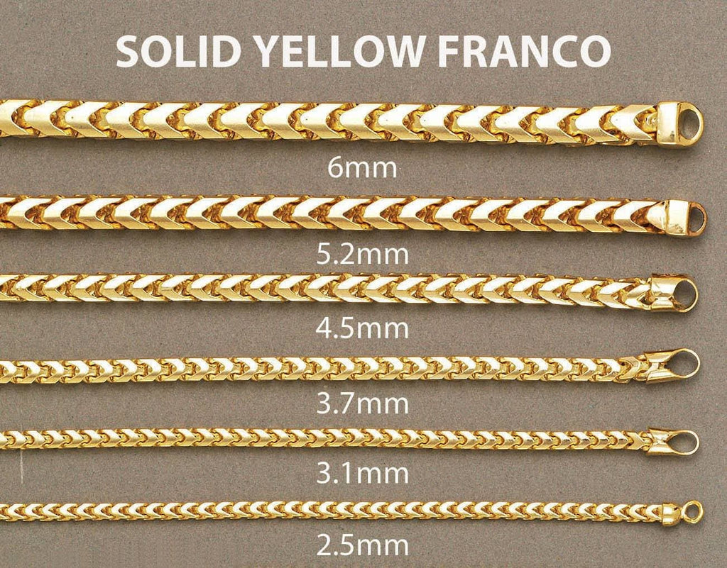 14K Gold Bracelet Solid Franco Men's Gold Bracelets FROST NYC 