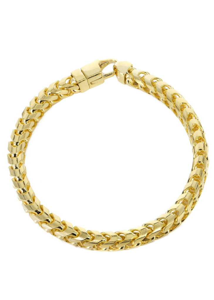 Solid Mens Franco Bracelet 10K Yellow Gold Men's Gold Bracelets FROST NYC 