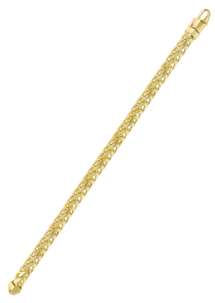 Solid Mens Franco Bracelet 10K Yellow Gold Men's Gold Bracelets FROST NYC 