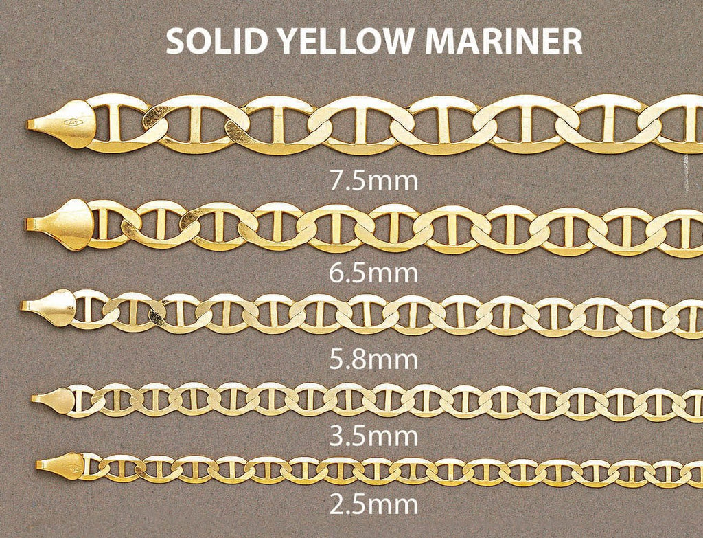 Solid Mens Mariner Bracelet 10K Yellow Gold Men's Gold Bracelets FROST NYC 