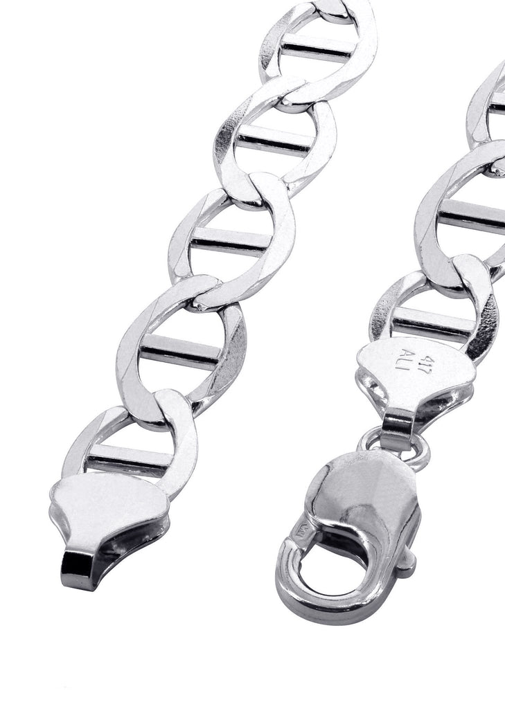 Solid Mens Mariner Bracelet 10K White Gold Men's Gold Bracelets MANUFACTURER 1 