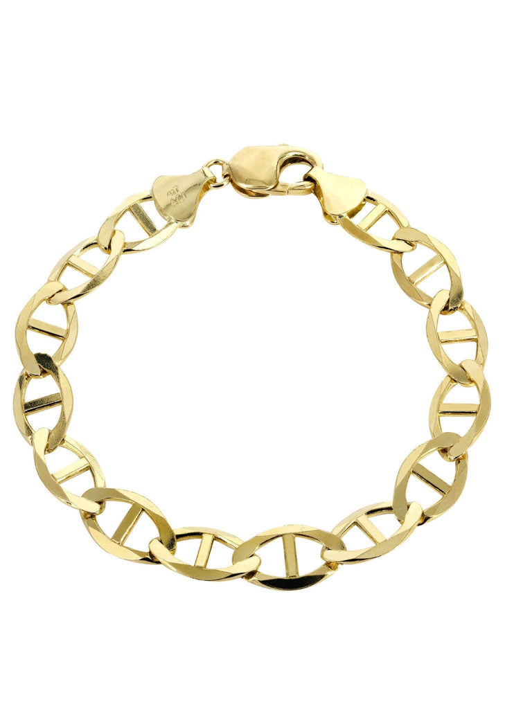 Solid Mens Mariner Bracelet 10K Yellow Gold Men's Gold Bracelets FROST NYC 