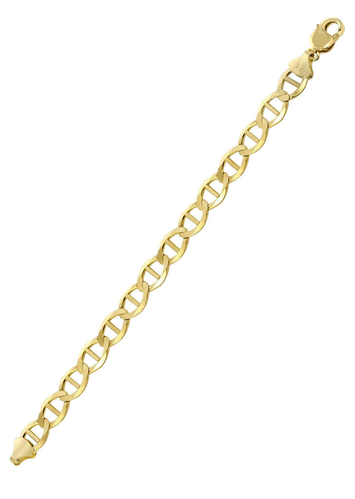 Solid Mens Mariner Bracelet 10K Yellow Gold Men's Gold Bracelets FROST NYC 