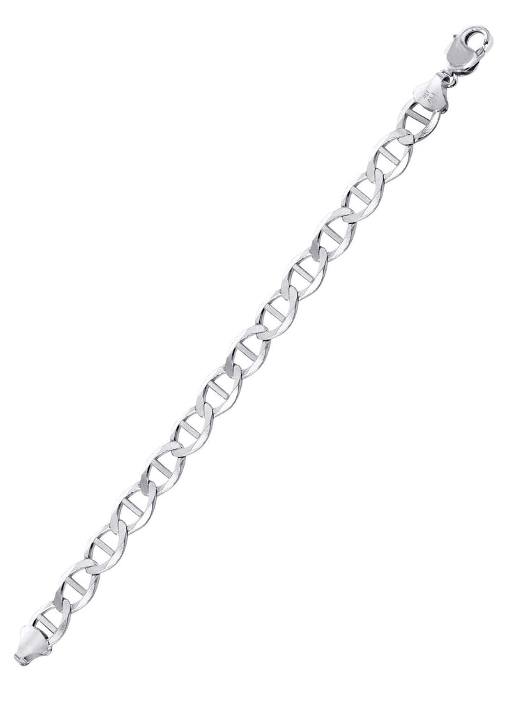 Solid Mens Mariner Bracelet 10K White Gold Men's Gold Bracelets MANUFACTURER 1 