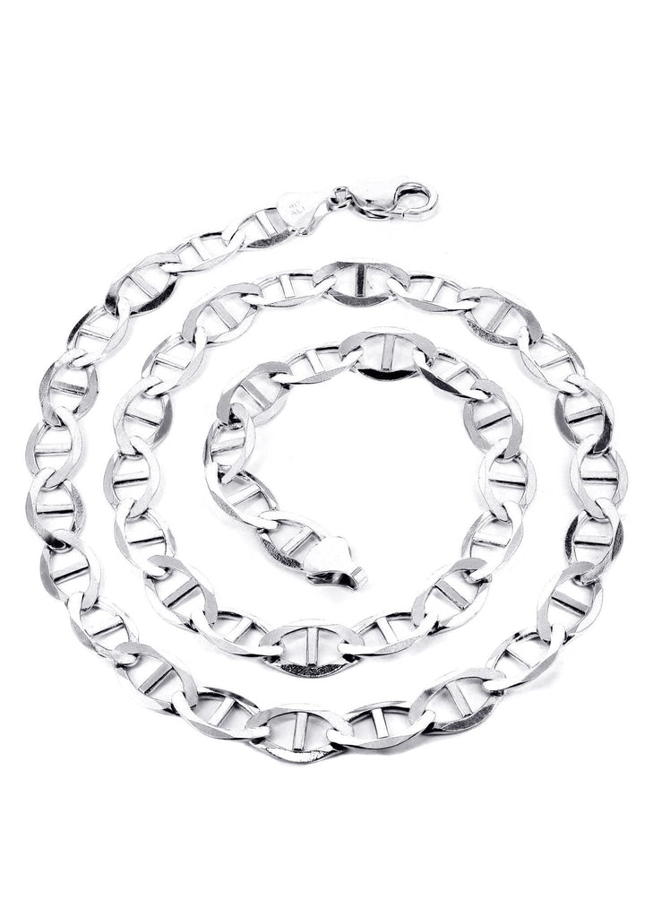 White Gold Chain - Mens Solid Mariner Chain 10K Gold MEN'S CHAINS MANUFACTURER 1 