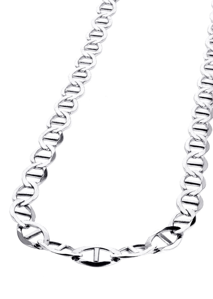 White Gold Chain - Mens Solid Mariner Chain 10K Gold MEN'S CHAINS MANUFACTURER 1 