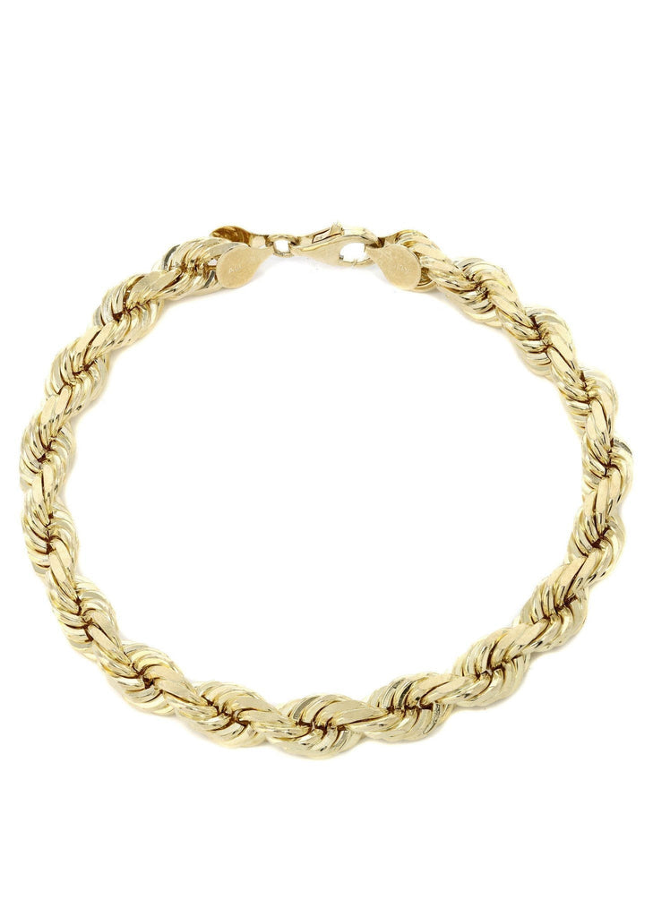 Solid Mens Rope Bracelet 10K Yellow Gold Men's Gold Bracelets FROST NYC 