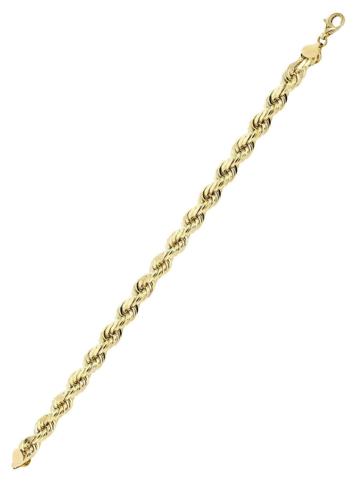 Solid Mens Rope Bracelet 10K Yellow Gold Men's Gold Bracelets FROST NYC 
