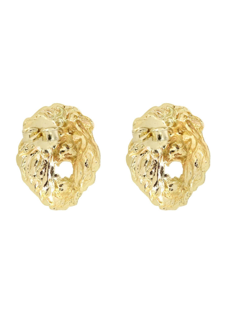 Lion 10K Yellow Gold Studs | Appx. Diameter 0.5 Inches Gold Stud Earrings FROST NYC 