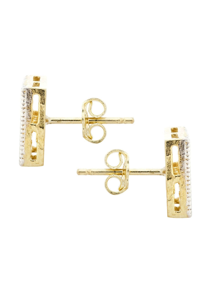 Cz 10K Yellow Gold Studs | Appx. Diameter 0.1 Inches Gold Stud Earrings FROST NYC 