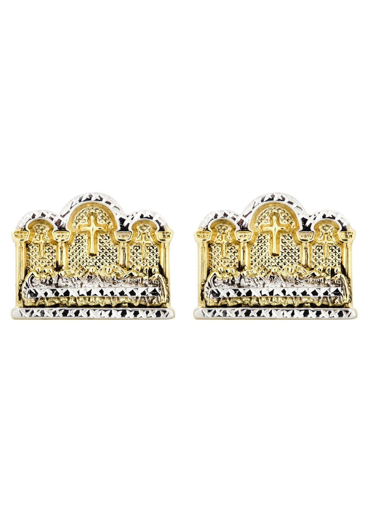 Last Supper 10K Yellow Gold Studs | Appx. Diameter 0.75 Inches Gold Stud Earrings FROST NYC 