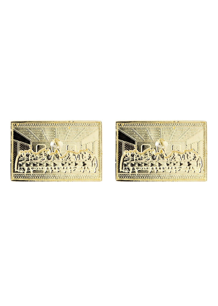 Last Supper 10K Yellow Gold Studs | Appx. Diameter 0.75 Inches Gold Stud Earrings FROST NYC 