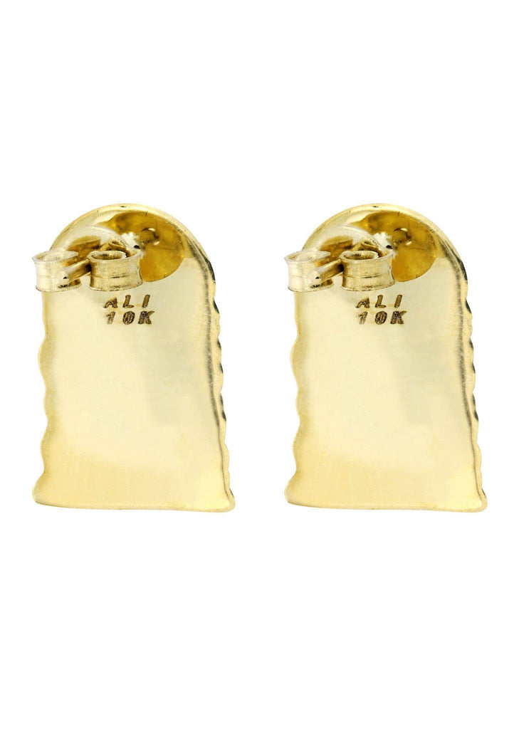 Jesus Head 10K Yellow Gold Earrings | Appx 1/2 Inches Wide Gold Earrings For Men FROST NYC 