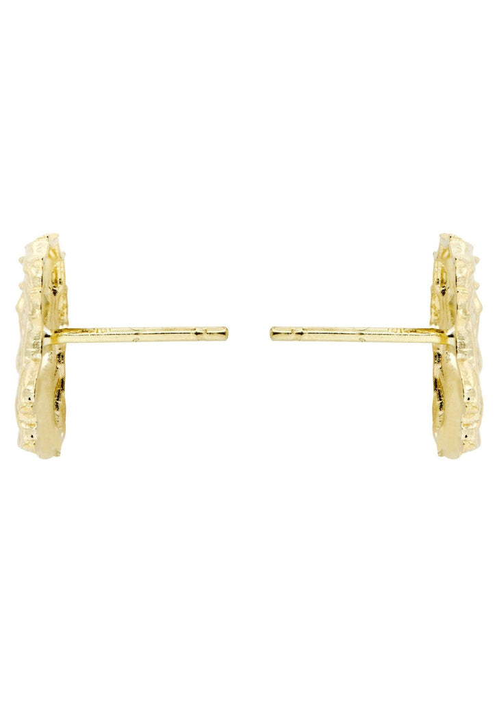 Jesus 10K Yellow Gold Studs | Appx. Diameter 0.5 Inches Gold Stud Earrings FROST NYC 