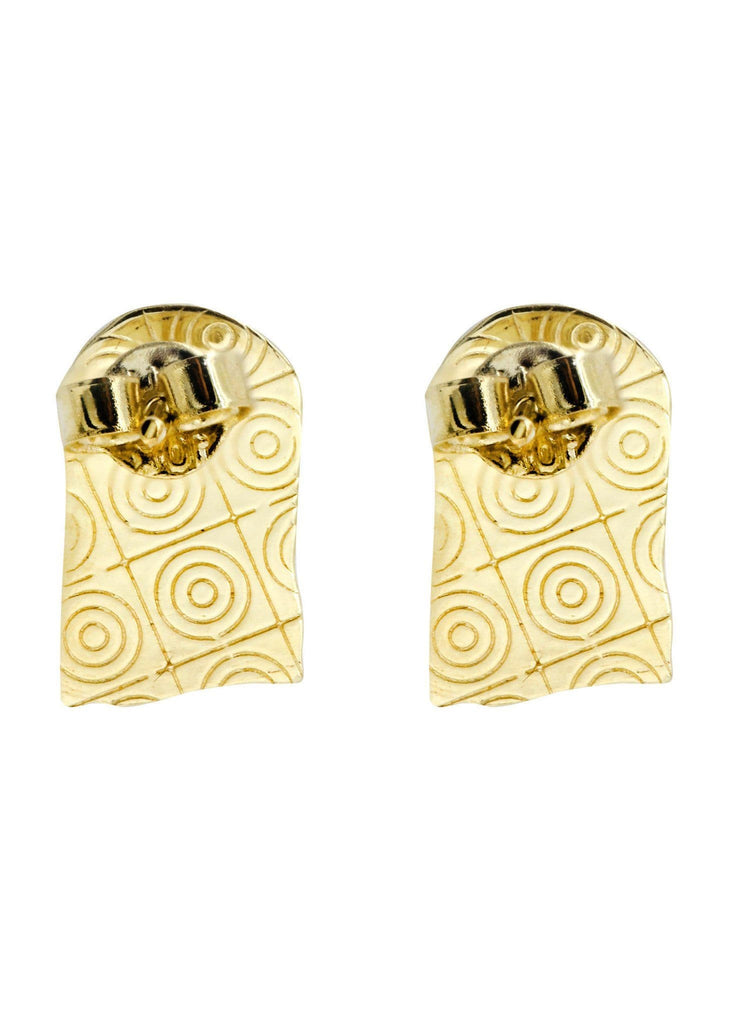 Jesus Head 10K Yellow Gold Earrings | Appx 3/8 Inches Wide Gold Earrings For Men FROST NYC 