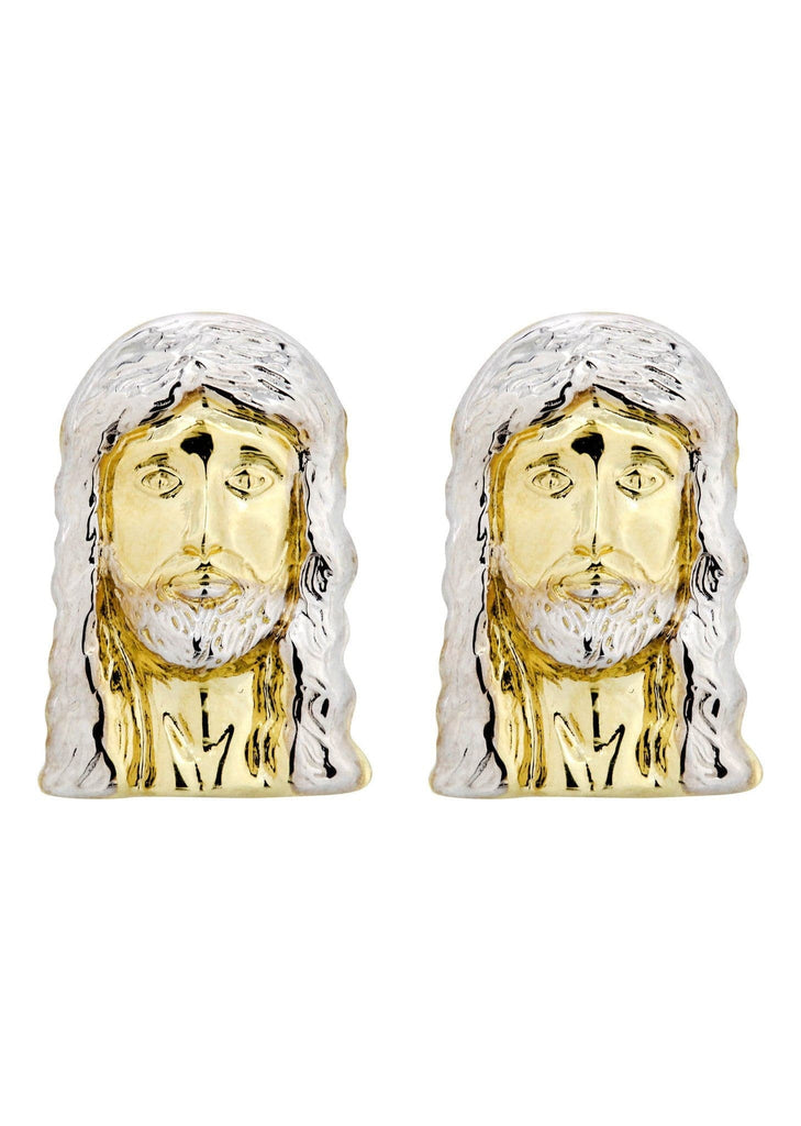 Jesus 10K Yellow Gold Studs | Appx. Diameter 0.5 Inches Gold Stud Earrings FROST NYC 