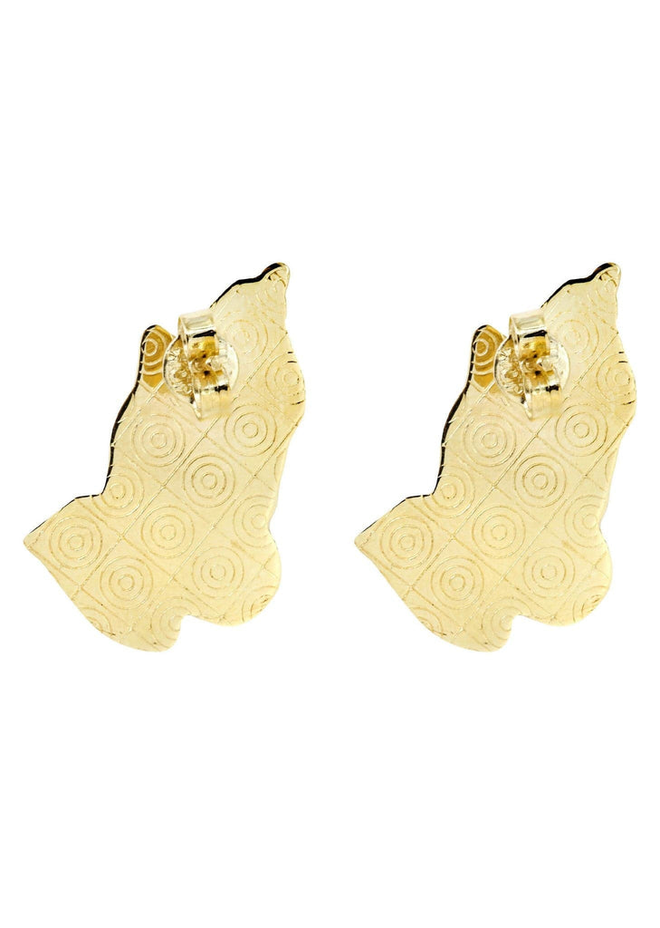 Praying Hands 10K Yellow Gold Studs | Appx. Diameter 1 Inch Gold Stud Earrings FROST NYC 