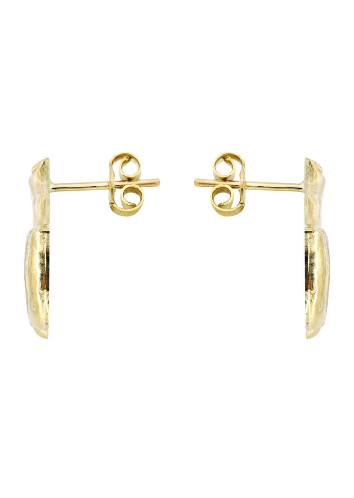 Praying Hands 10K Yellow Gold Studs | Appx. Diameter 1 Inch Gold Stud Earrings FROST NYC 