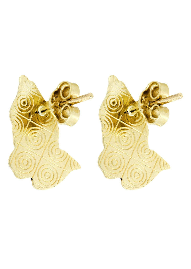 Praying Hands 10K Yellow Gold Earrings | Appx 5/8 Inches Wide Gold Earrings For Men FROST NYC 