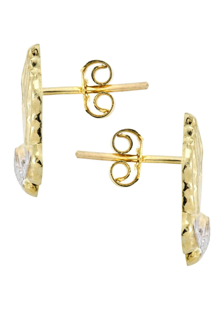 Praying Hands 10K Yellow Gold Earrings | Appx 5/8 Inches Wide Gold Earrings For Men FROST NYC 