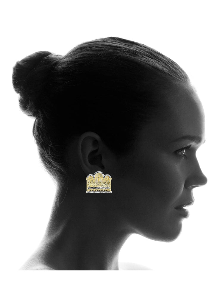 Last Supper 10K Yellow Gold Studs | Appx. Diameter 1.4 Inches Gold Stud Earrings FROST NYC 