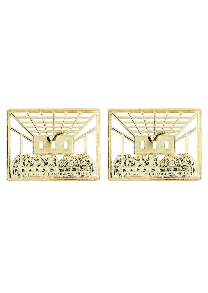 Last Supper 10K Yellow Gold Studs | Appx. Diameter 0.75 Inches Gold Stud Earrings FROST NYC 