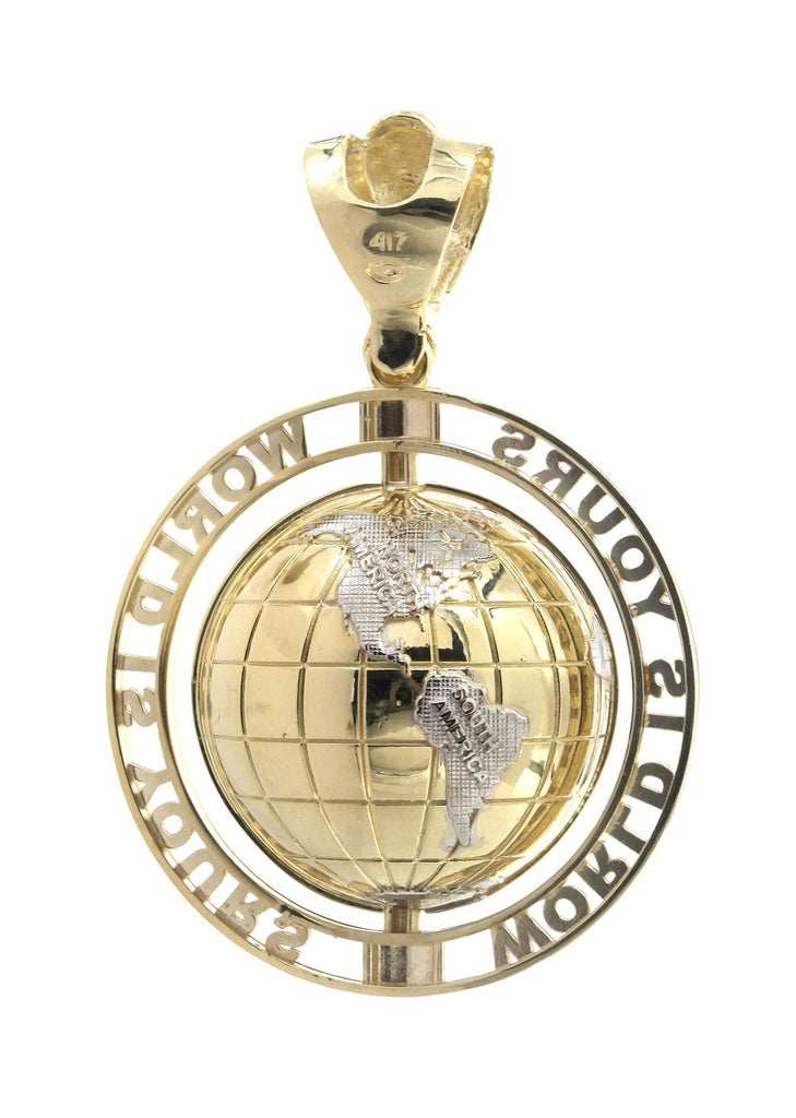 World Is Mine Pendant 10K Yellow Gold | 24 Grams MEN'S PENDANTS FrostNYC 