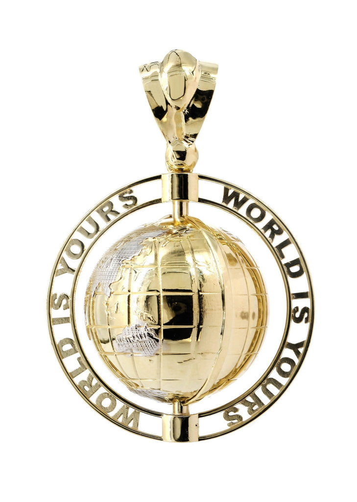 World Is Mine Pendant 10K Yellow Gold | 24 Grams MEN'S PENDANTS FrostNYC 