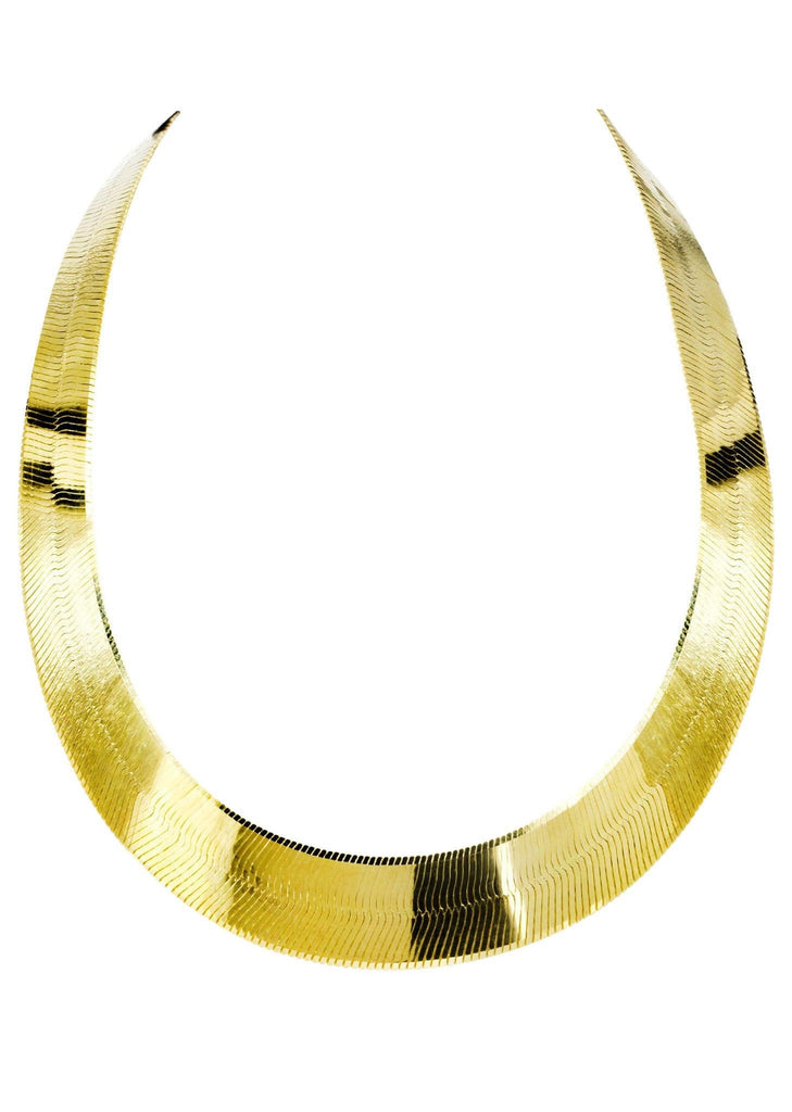 Gold Chain - Mens Herringbone Chain 10K Gold MEN'S CHAINS FROST NYC 