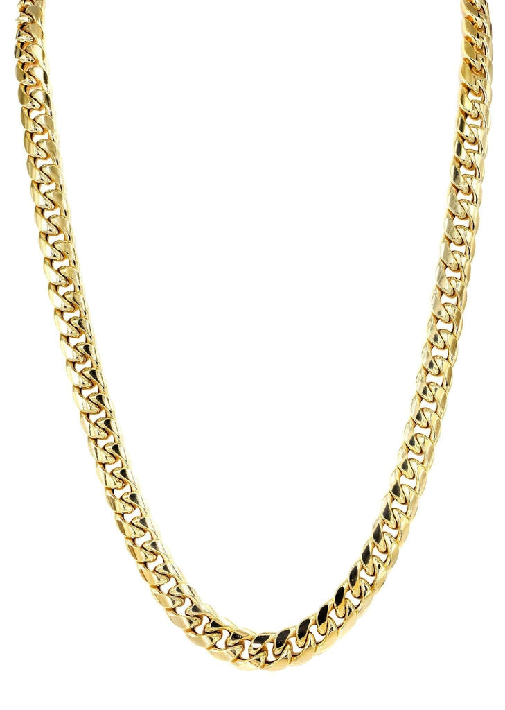 Gold Chain - Mens Hollow Miami Cuban Link Chain 10K Gold MEN'S CHAINS FROST NYC 