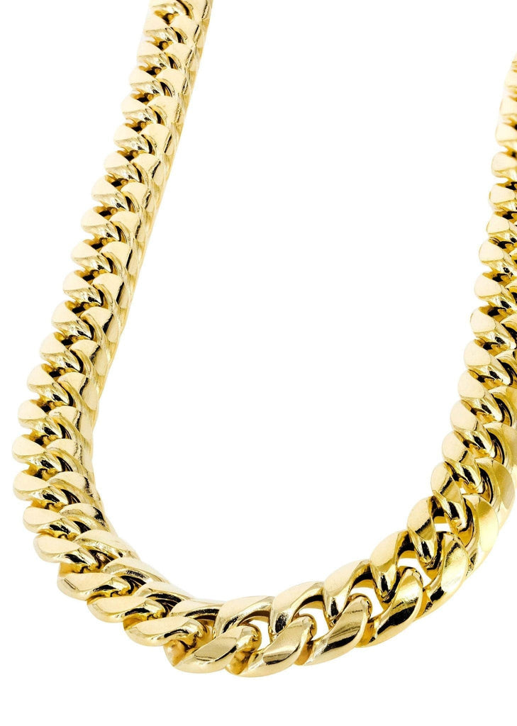 Gold Chain - Mens Hollow Miami Cuban Link Chain 10K Gold MEN'S CHAINS FROST NYC 